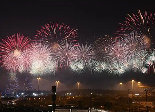 民乐县焰火晚会